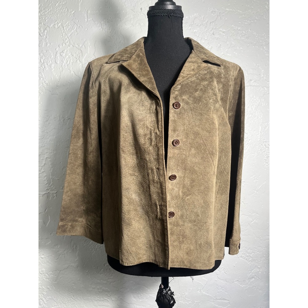 Monterey Bay Olive Suede Button-Front Jacket